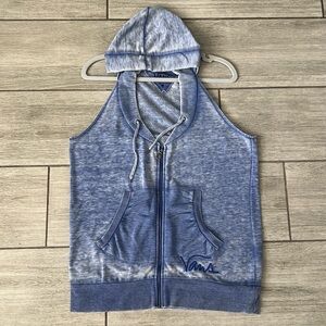 Vans Blue Cotton Blend Hoodie Vest XL